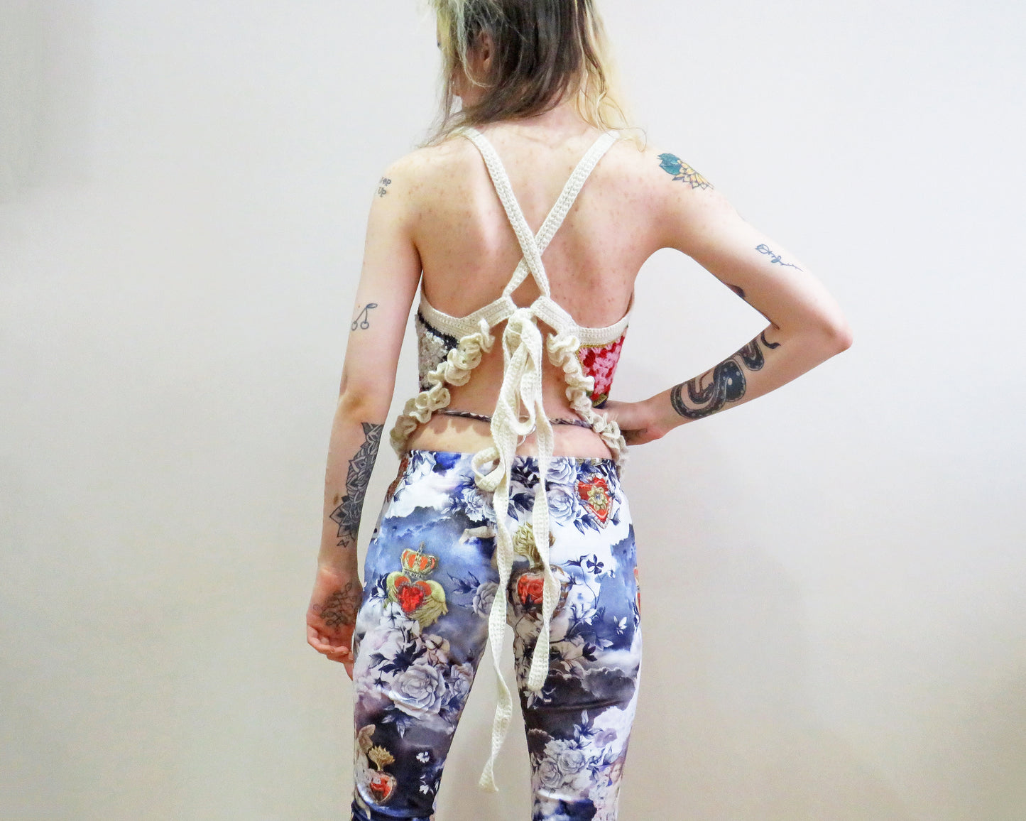 'Glitch' Handkerchief Top ☆ Scrap Yarn Crochet tie back