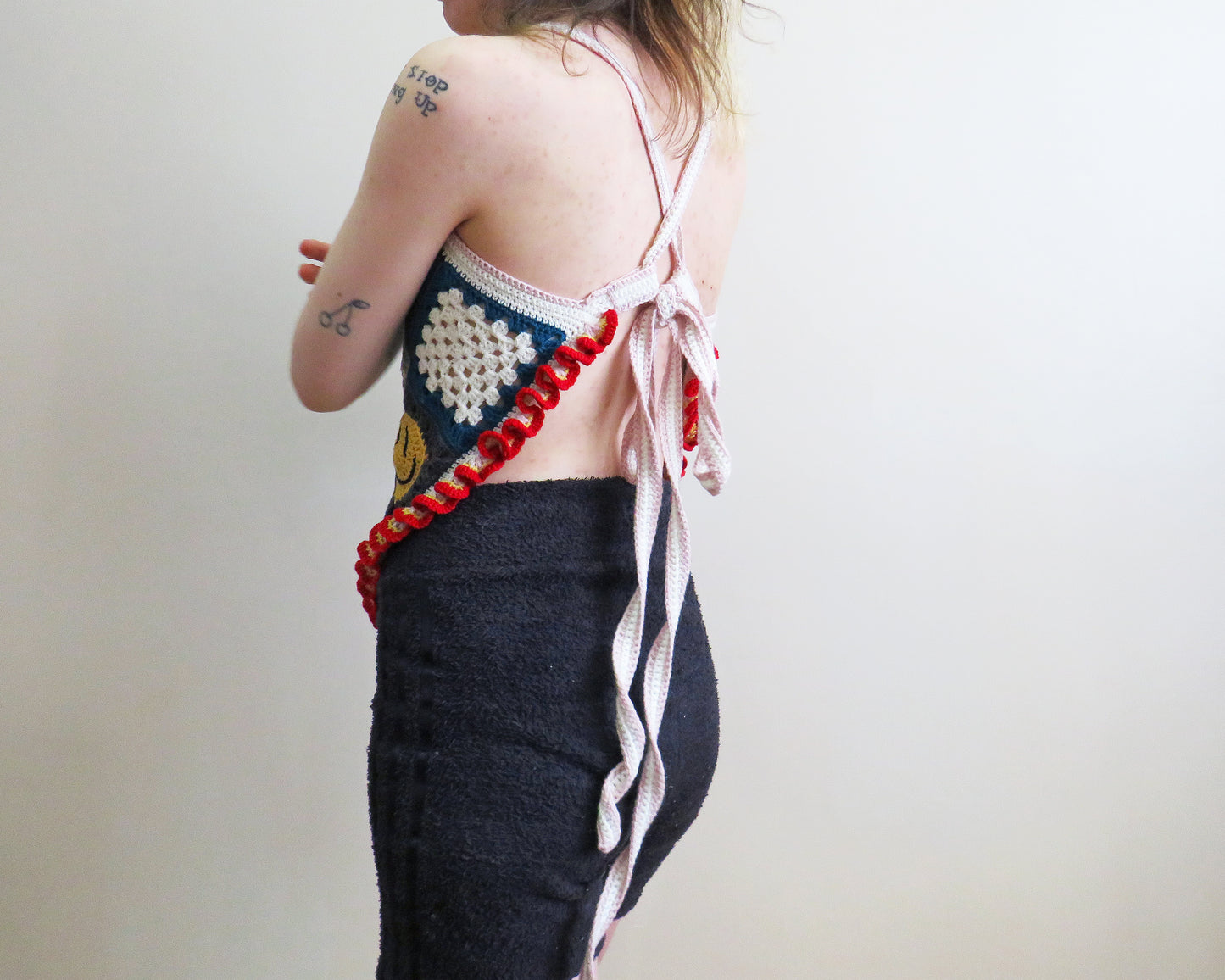 'Sad//Happy' Top ☆ Crochet Tie Back