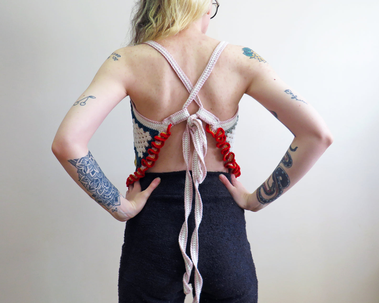'Sad//Happy' Top ☆ Crochet Tie Back
