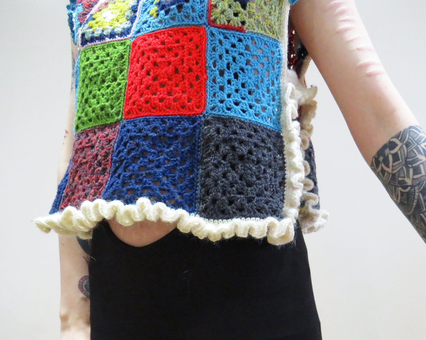 'Glitch' Vest #1 ☆ Scrap Yarn Crochet top