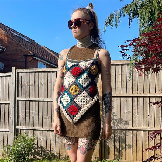 'Sad//Happy' Top ☆ Crochet Tie Back