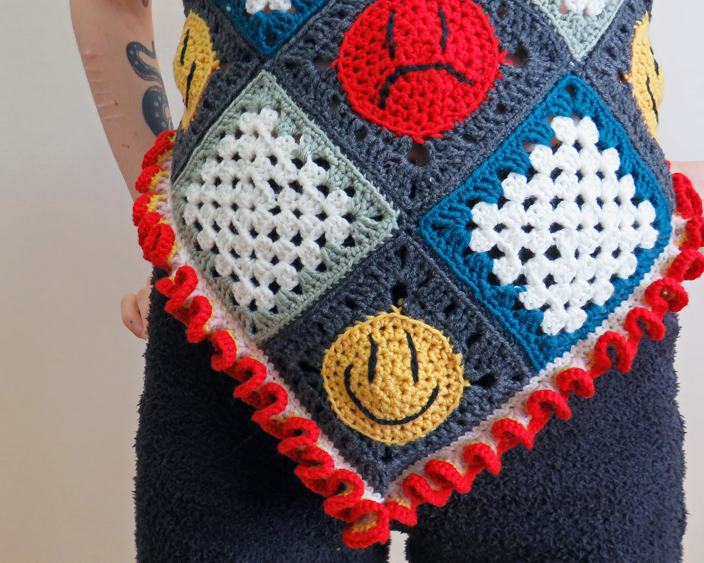 'Sad//Happy' Top ☆ Crochet Tie Back