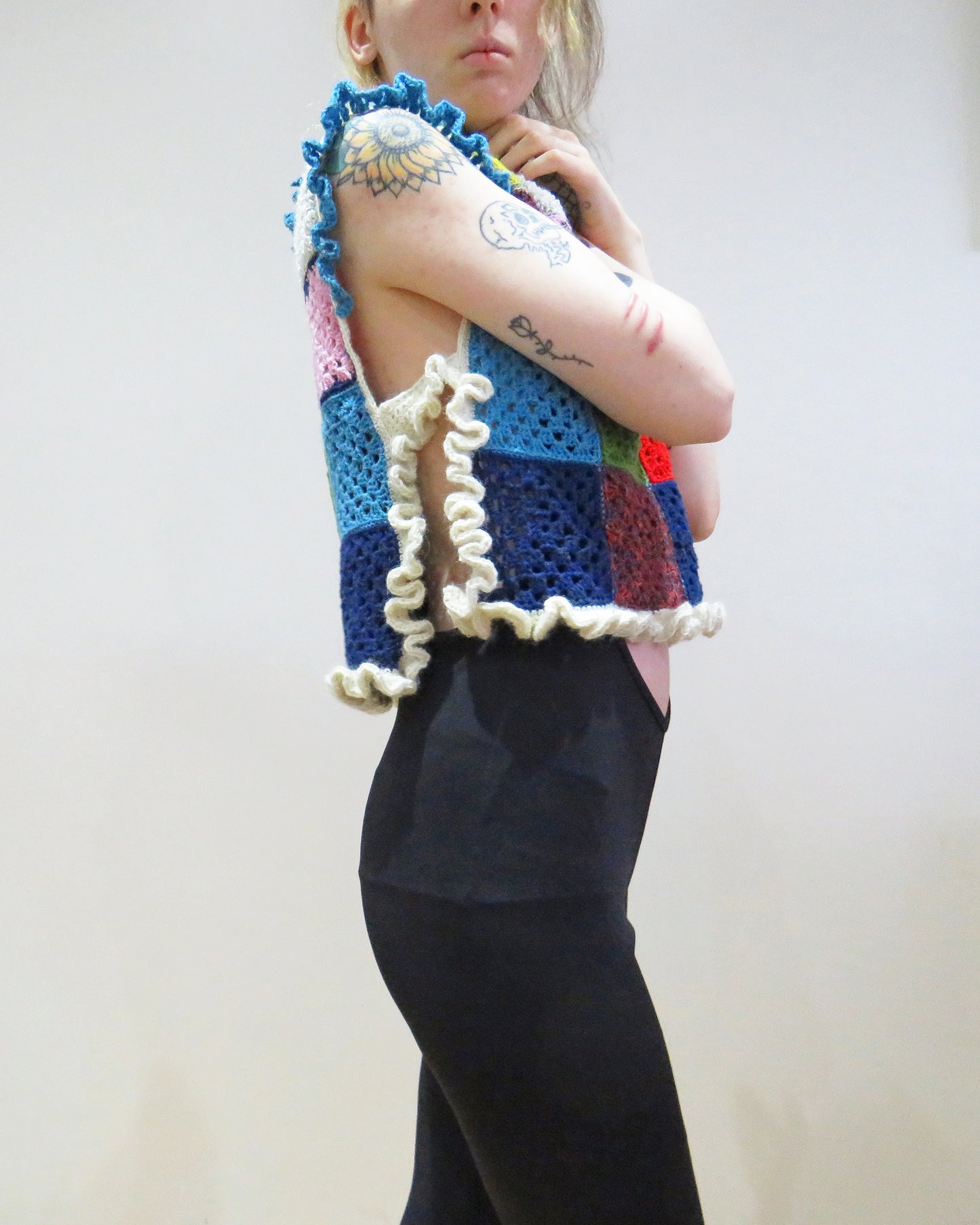 'Glitch' Vest #1 ☆ Scrap Yarn Crochet top