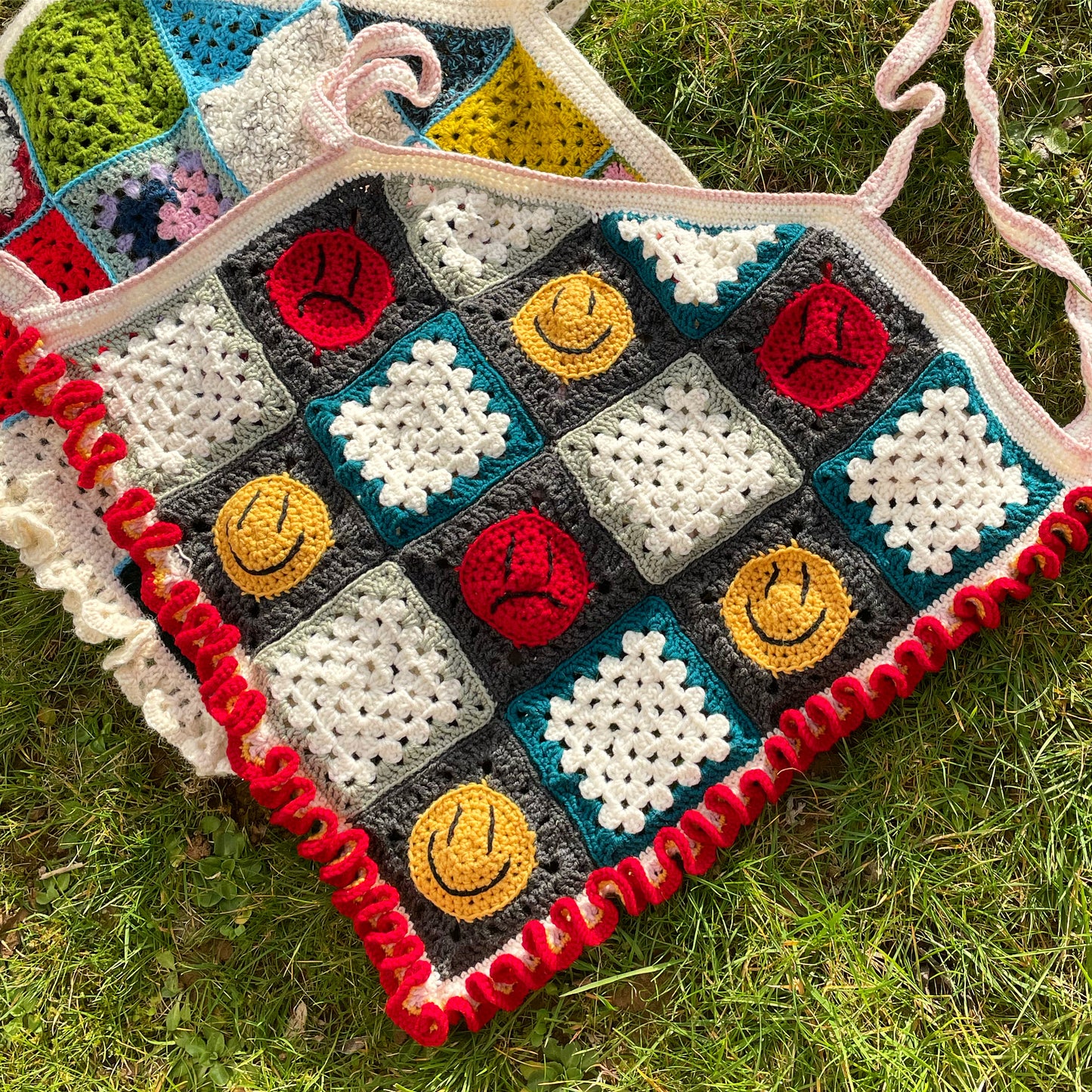 'Sad//Happy' Top ☆ Crochet Tie Back