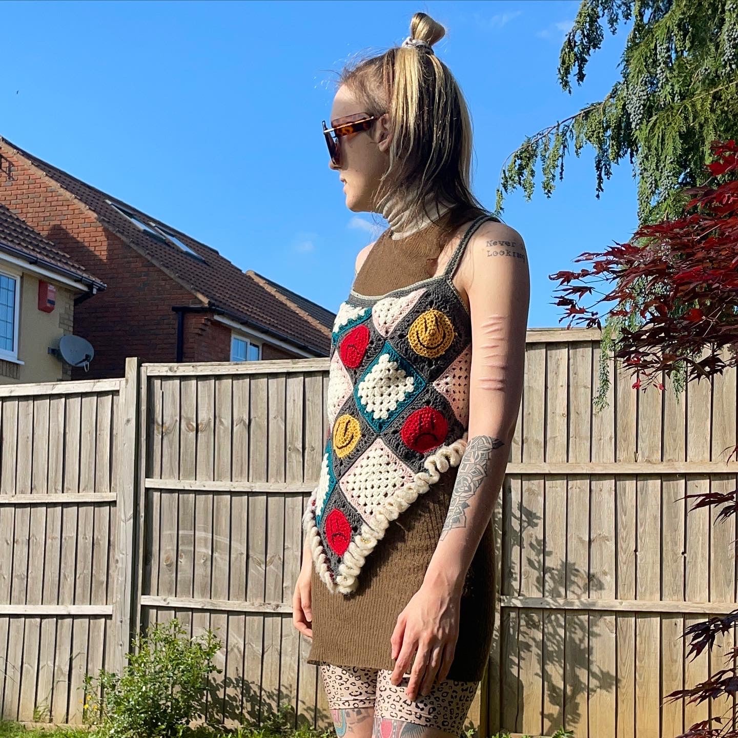 'Sad//Happy' Top ☆ Crochet Tie Back