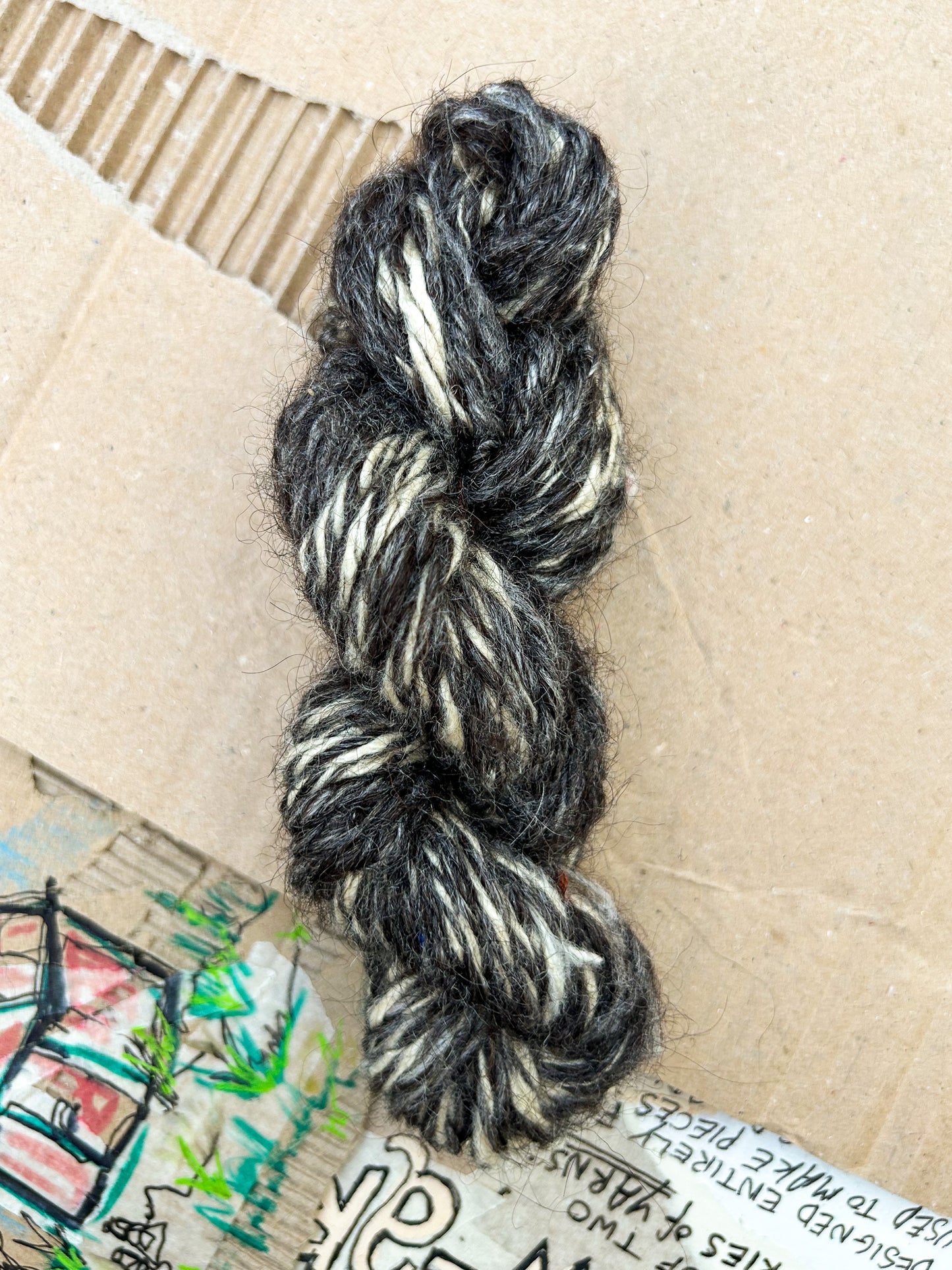 Handspun Navajo (chain) plied Tussah Silk and Alpaca Sampler Skein ☆ 22g 3ply Yarn