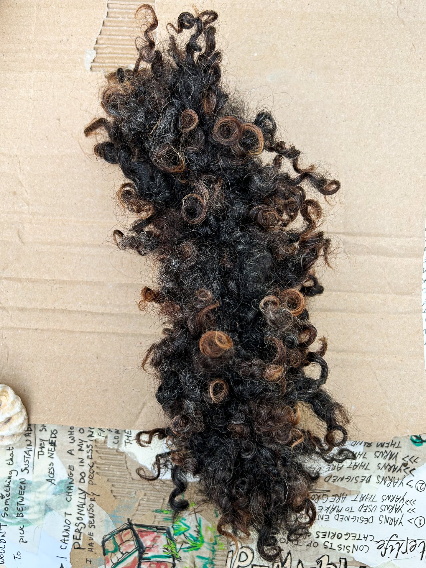 Handspun Premium Wensleydale Lock Spun Bouclé 3 ply Skein ☆ 65g Wensleydale Locks, Shetland Wool and Italian Silk 3Ply Yarn