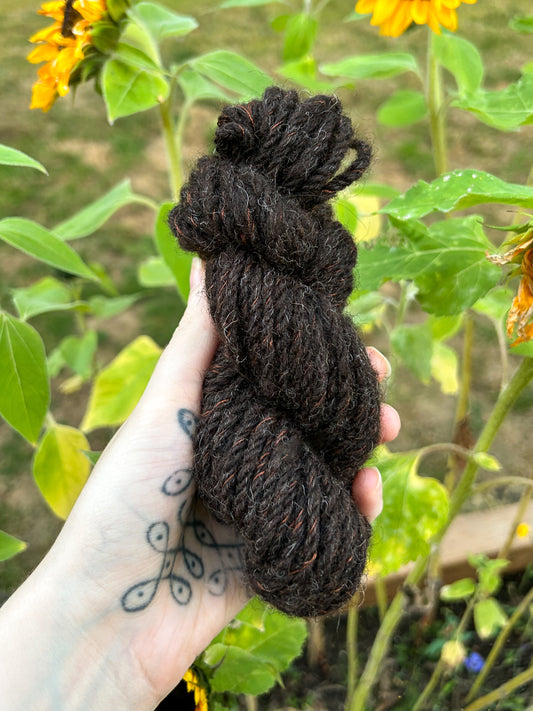 Handspun Navajo (chain) plied Shetland Wool and Italian Silks Sampler Skein ☆ 30g 6ply Yarn