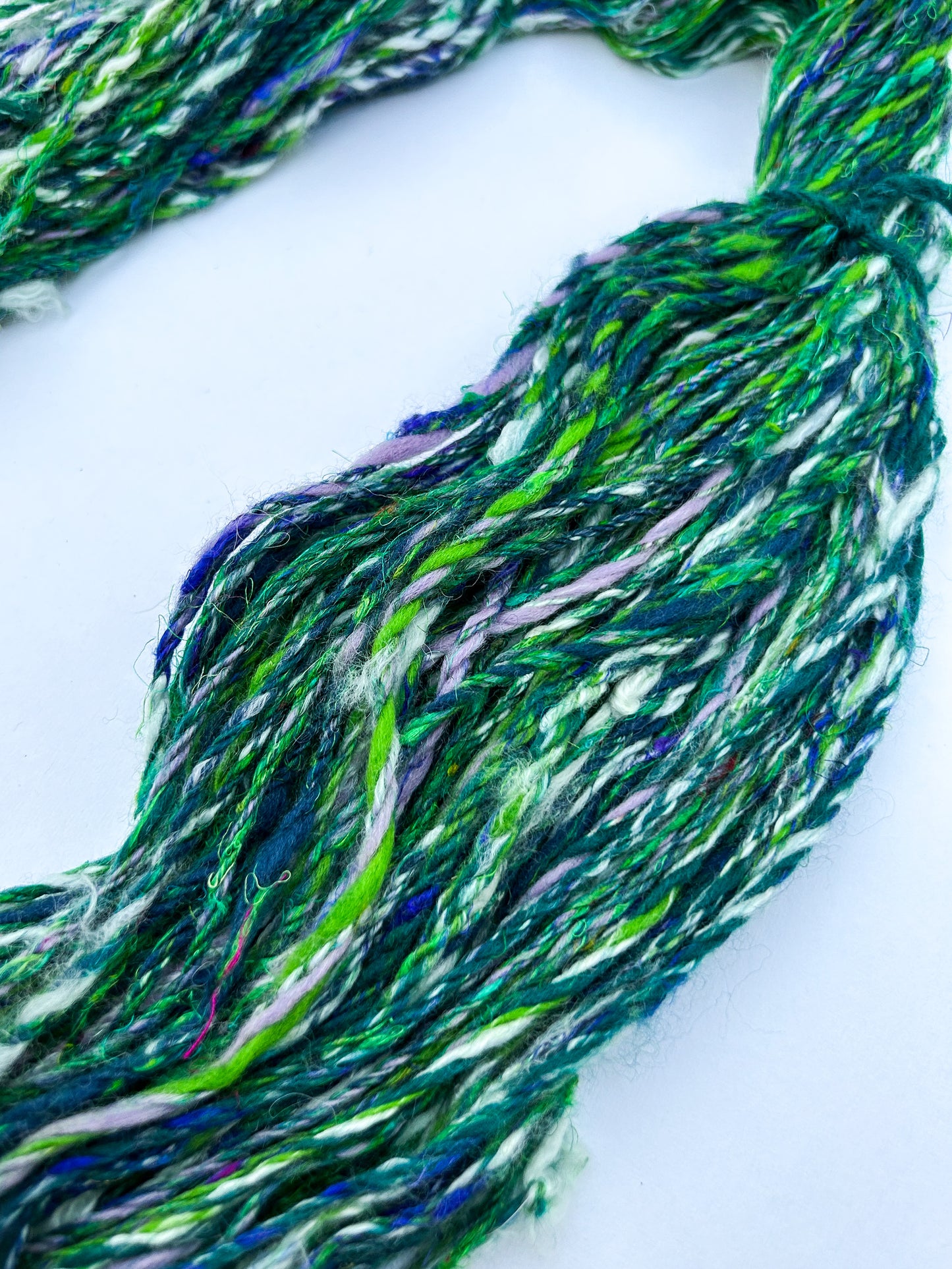 Handspun Navajo (chain) plied Silk, Baby Alpaca and Merino Skein ☆ 110g 3ply Yarn