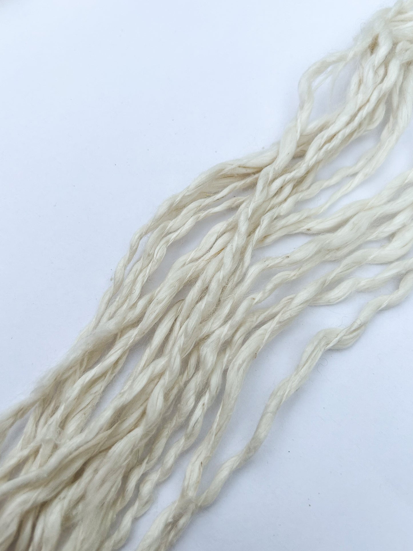 Handspun Crepe 3ply Pineapple Fibre Skein ☆ 75g "squiggle" yarn