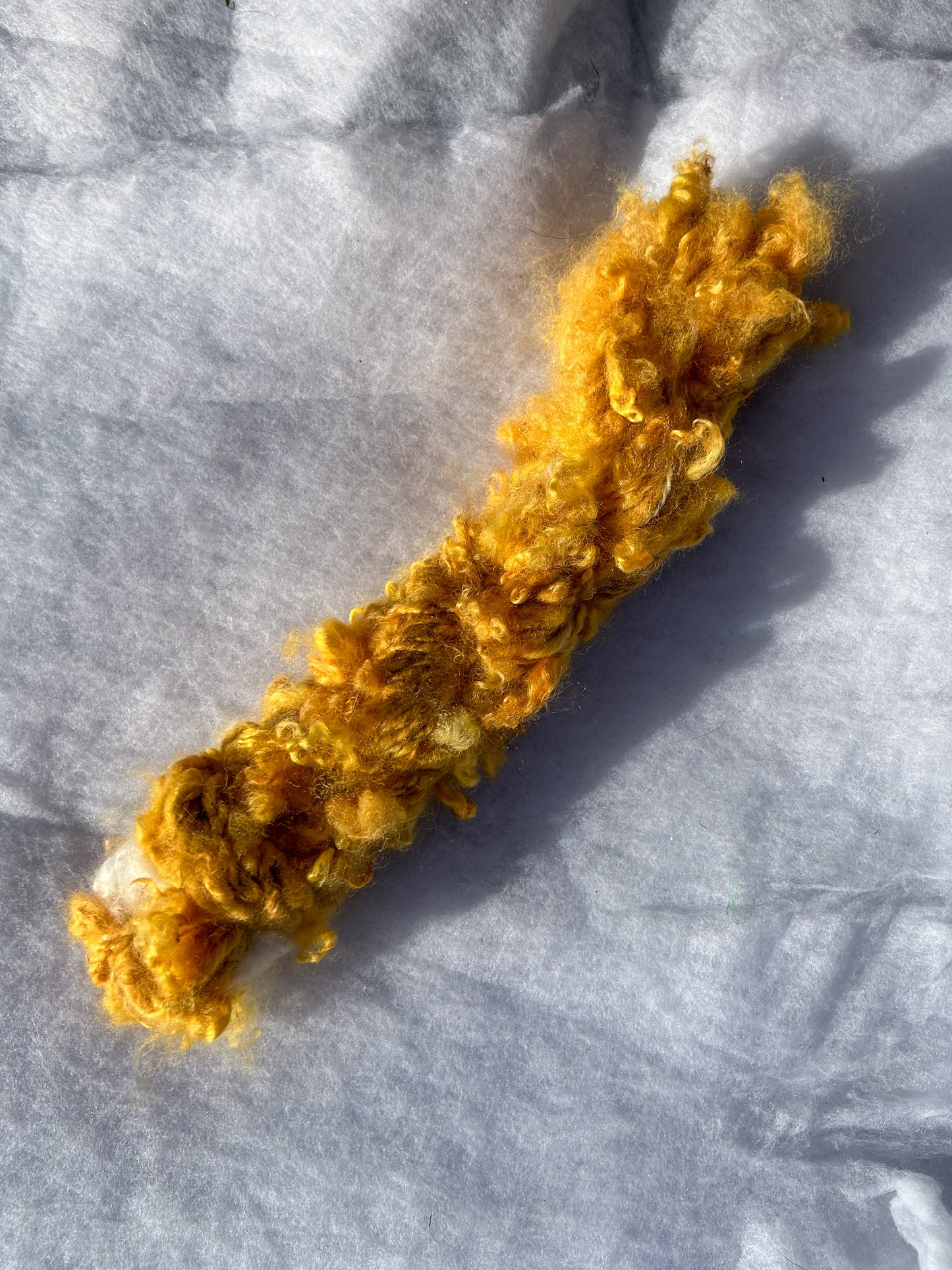 Handspun Annatto Orange Dyed Lock Spun Baby Alpaca 2ply Skein ☆  40g Naturally Dyed Alpaca Yarn