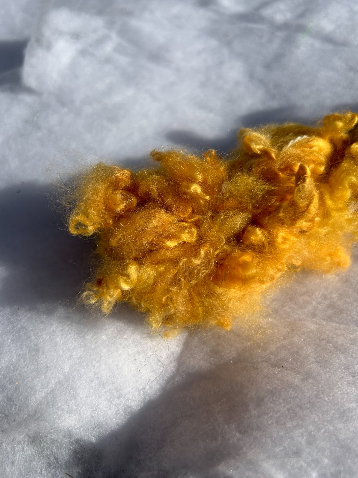 Handspun Annatto Orange Dyed Lock Spun Baby Alpaca 2ply Skein ☆  40g Naturally Dyed Alpaca Yarn