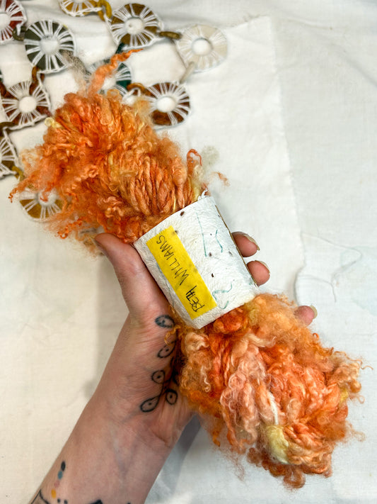 Handspun Red Madder Dyed Lock Spun Baby Alpaca 2ply Skein ☆  58g Naturally Dyed Alpaca Yarn