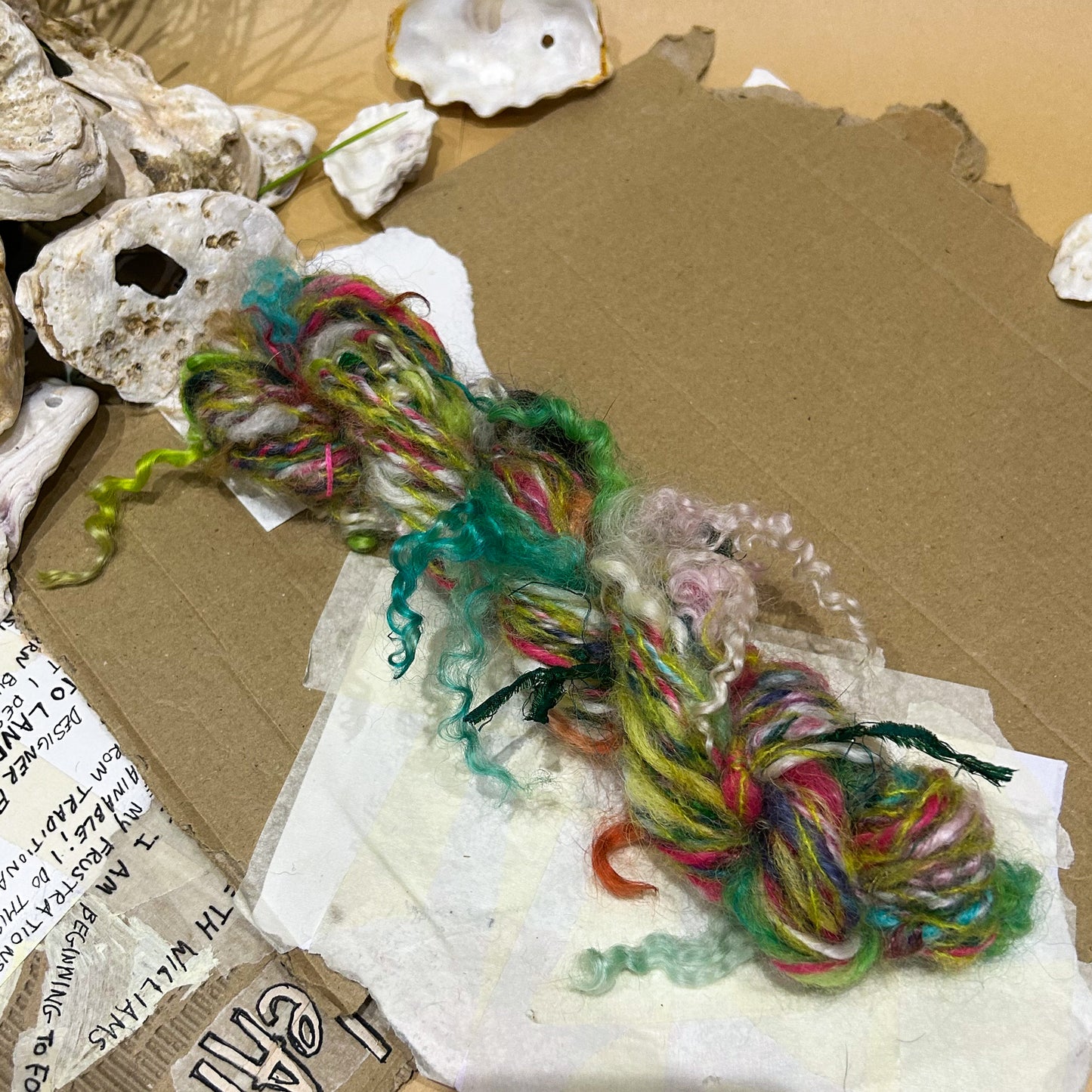 Handspun "Mohair Mix it Up" with added teeswater lock skein☆ 35g Chain plied 2ply Worsted weight Yarn