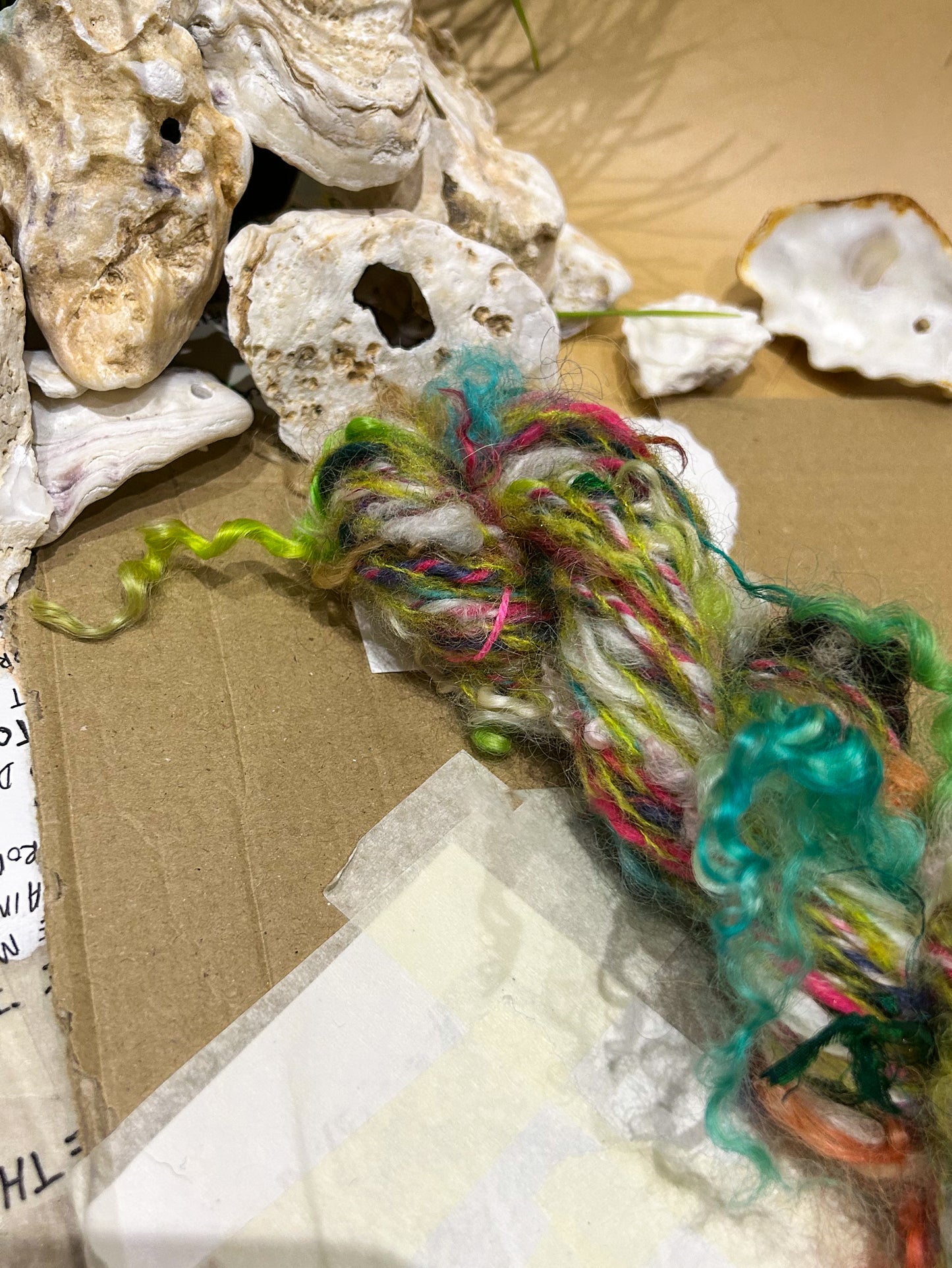 Handspun "Mohair Mix it Up" with added teeswater lock skein☆ 35g Chain plied 2ply Worsted weight Yarn