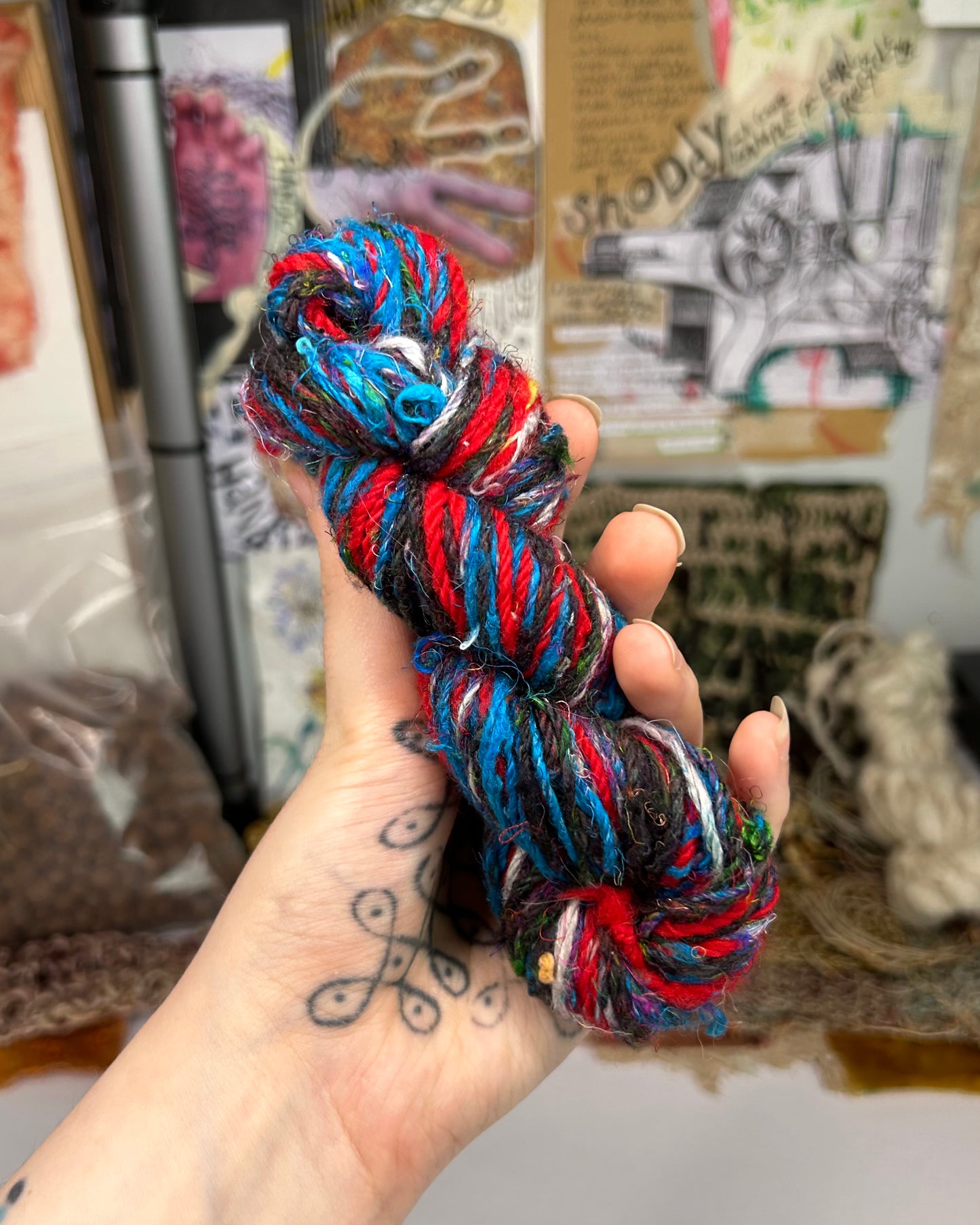 'Snowdrops, day and night' sampler duo; merino, teeswater and sari silk 3ply (15g & 25g)