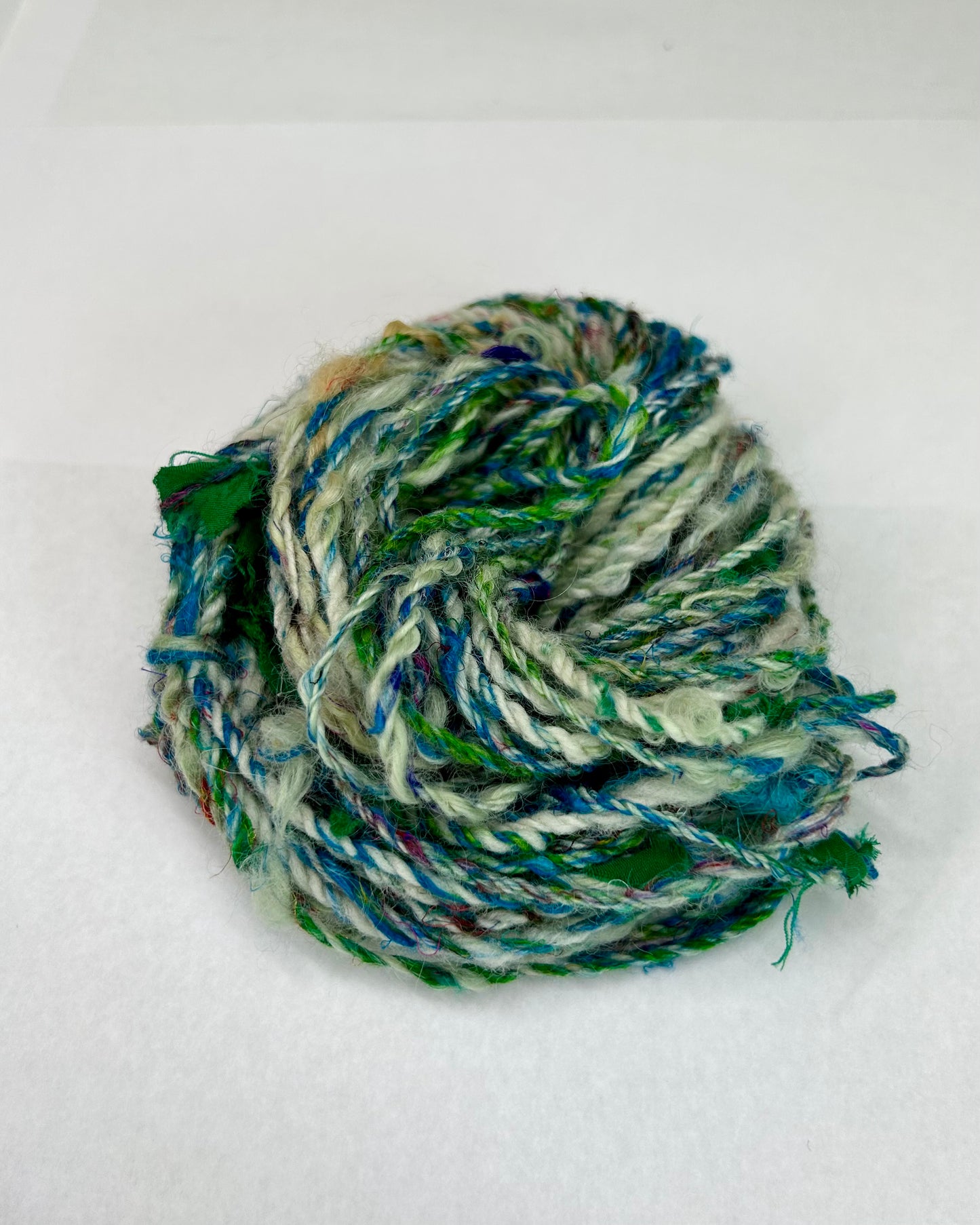 'Snowdrops, day and night' sampler duo; merino, teeswater and sari silk 3ply (15g & 25g)