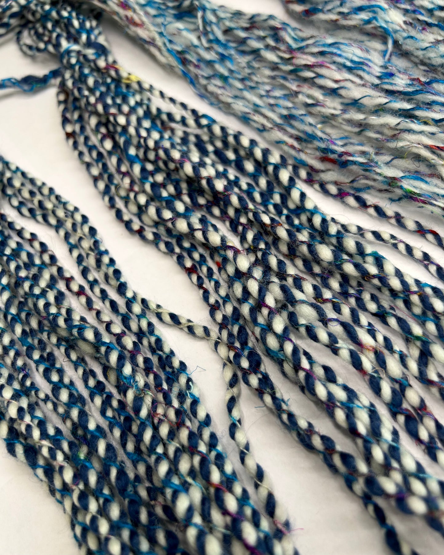 'Blueberry Duo': Sari Silk & Merino 3ply Bubble Crepe and 2ply Light Fingering (48g & 25g)