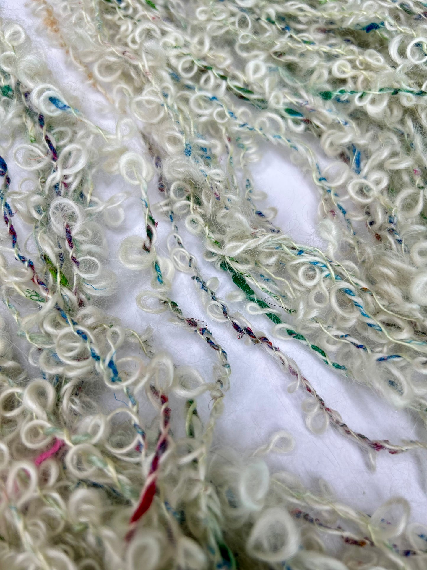 'Snowdrop' mohair, eri silk and merino 3ply Bouclé (140g)