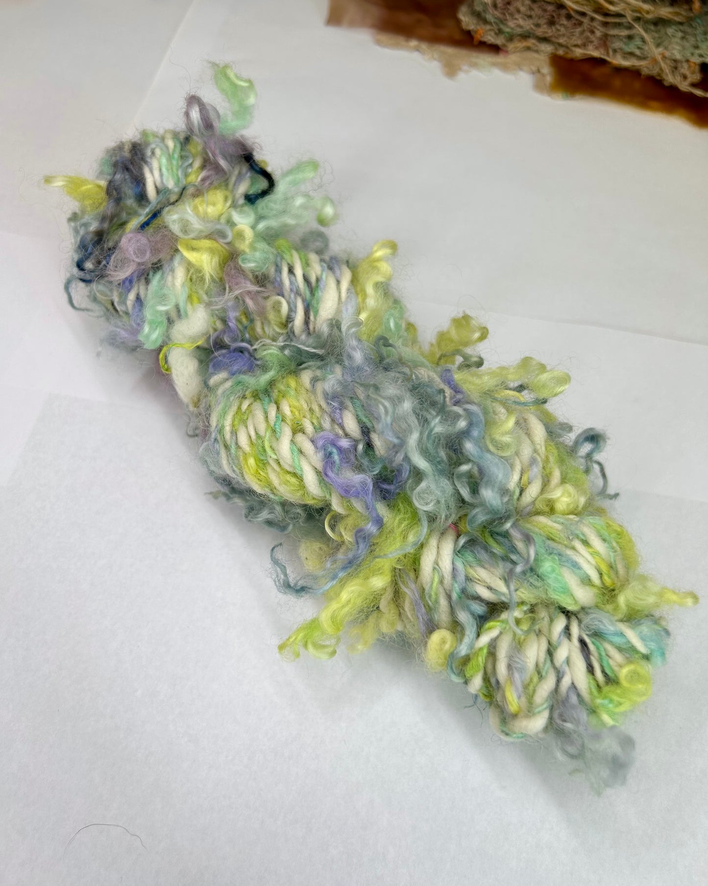 'Unicorn Tails' lock spun Masham wool and merino chunky 2ply (95g)