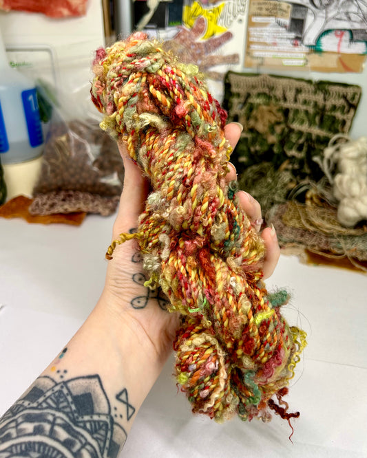 'Hawthorn' merino and blue faced leicester lock spun cabled 4ply/83g