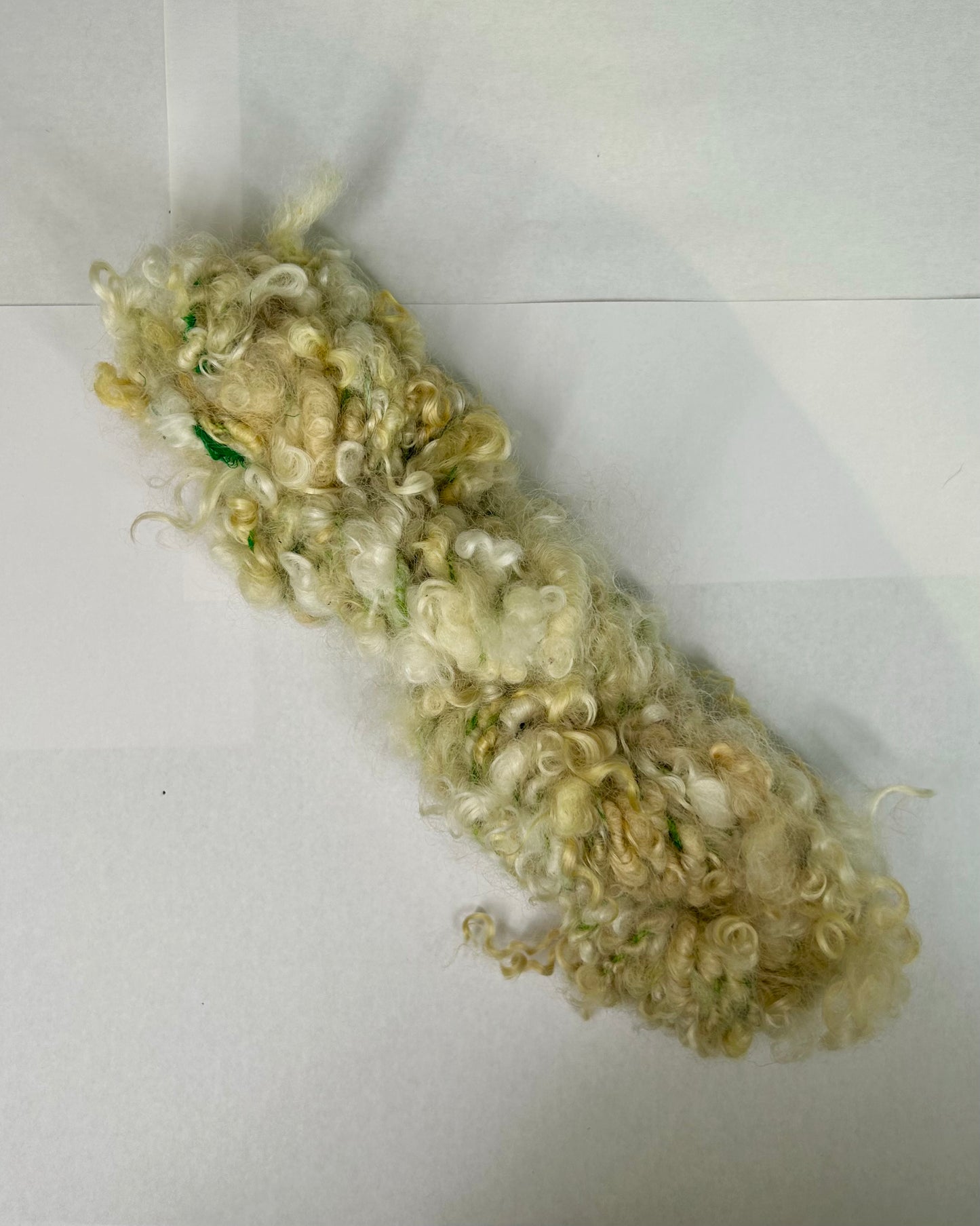 'Dandelion' lock spun naturally dyed Wensleydale spiral yarn 2ply/85g