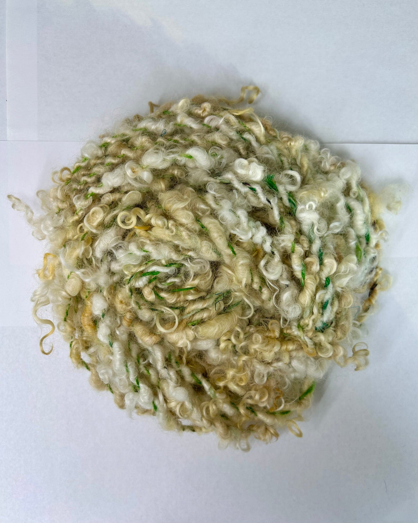 'Dandelion' lock spun naturally dyed Wensleydale spiral yarn 2ply/85g