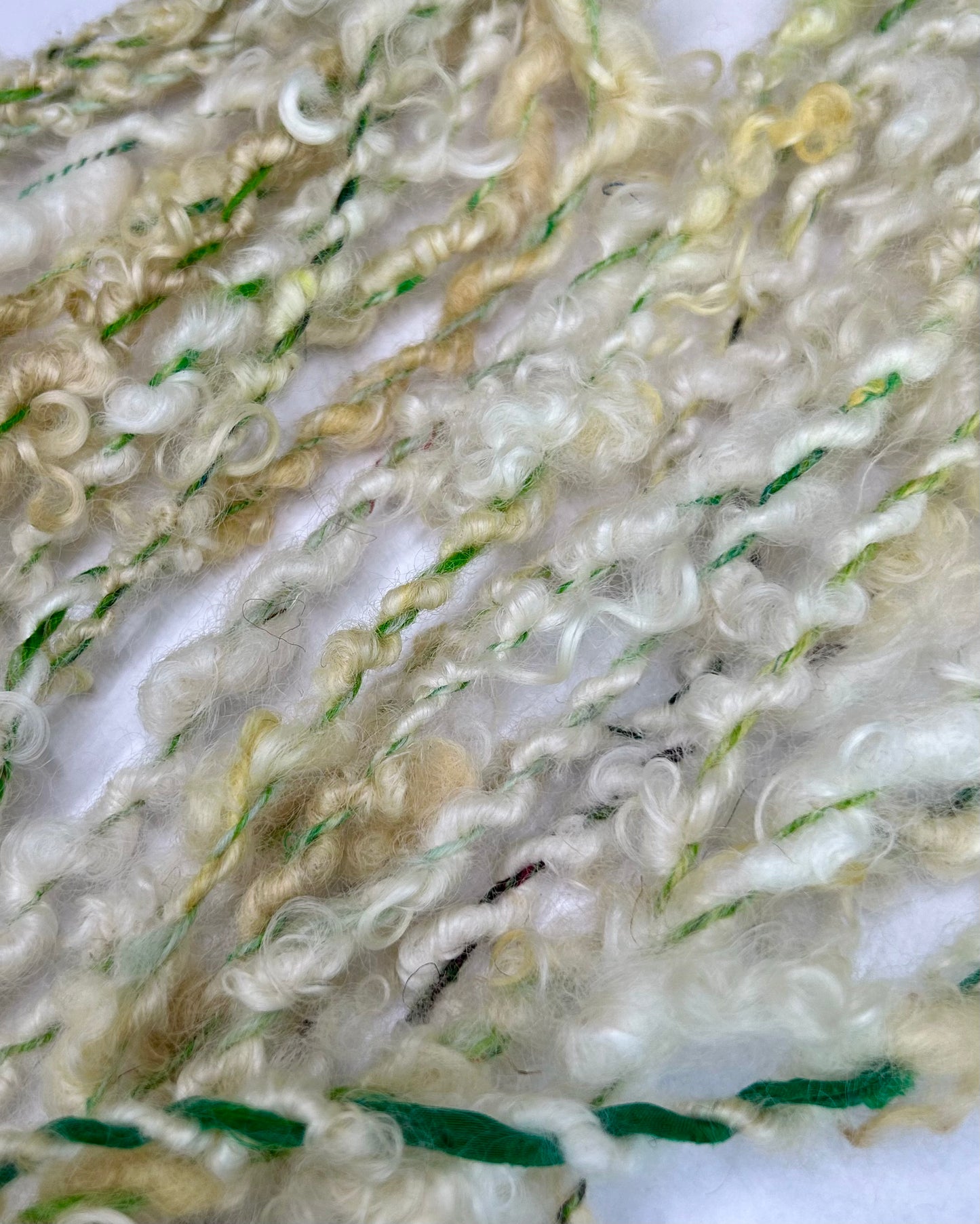 'Dandelion' lock spun naturally dyed Wensleydale spiral yarn 2ply/85g