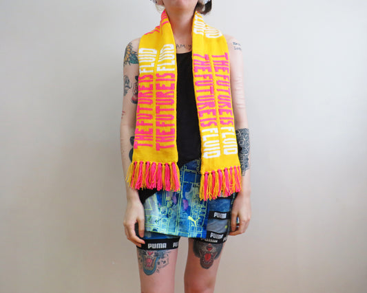 The Future is Fluid ☆ Pink and Yellow Machine Knit Scarf