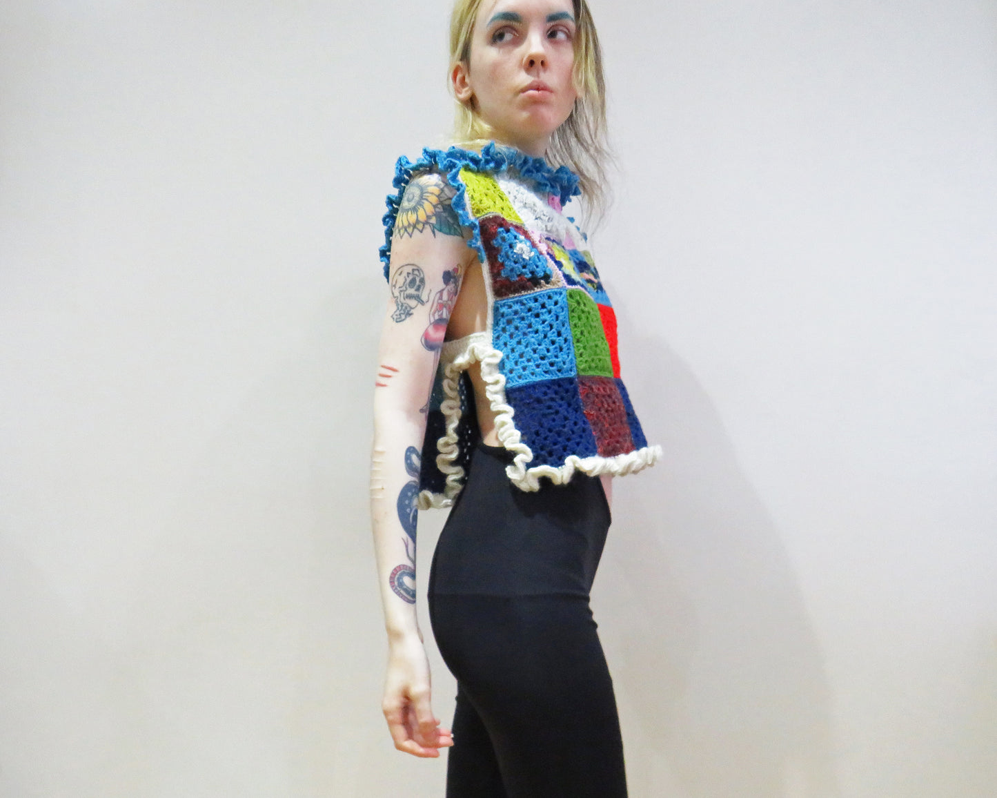 'Glitch' Vest #1 ☆ Scrap Yarn Crochet top