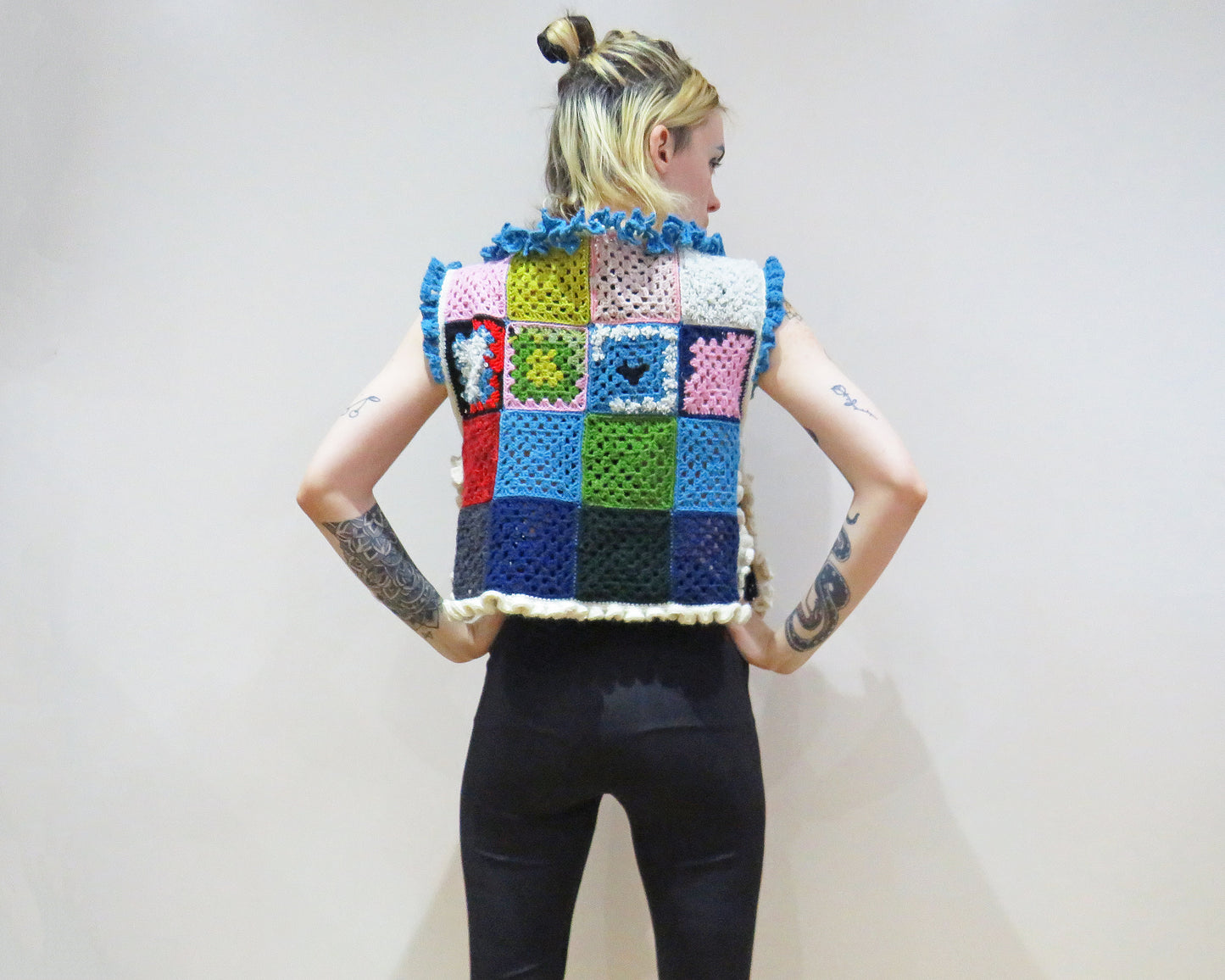 'Glitch' Vest #1 ☆ Scrap Yarn Crochet top
