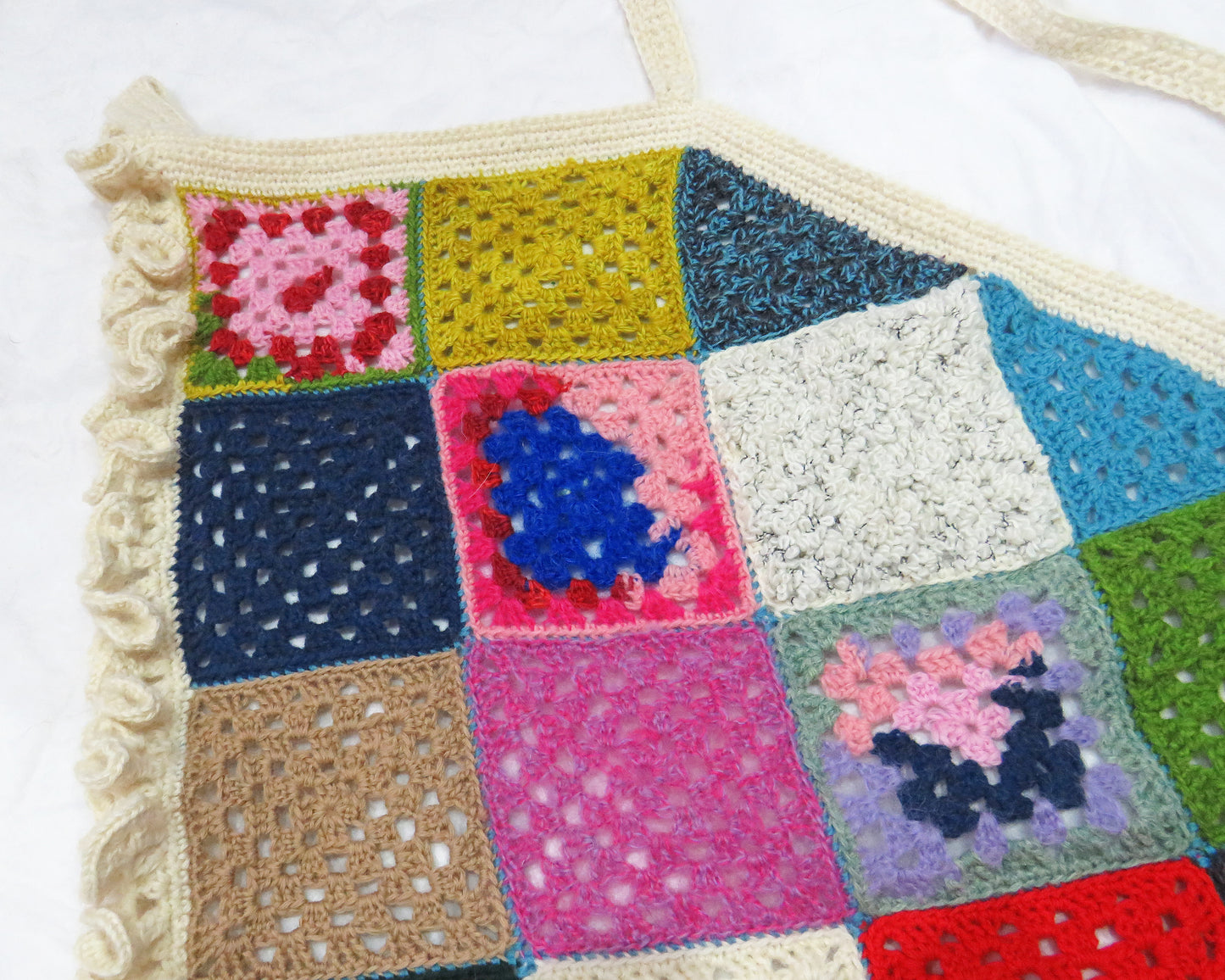 'Glitch' Handkerchief Top ☆ Scrap Yarn Crochet tie back
