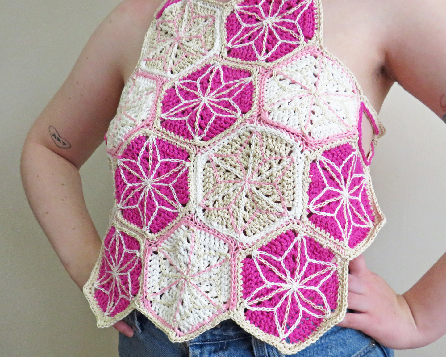 Asanoha Top #1 ☆ Crochet Tie back