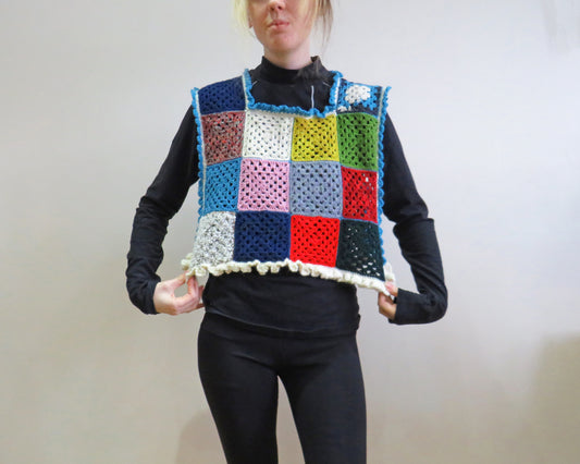 'Glitch' Vest #2 ☆ Scrap Yarn Crochet top