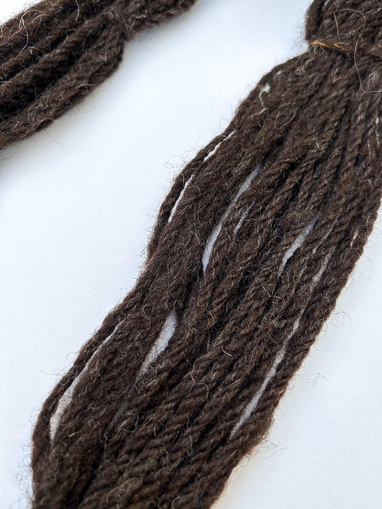 Handspun Navajo (chain) plied 100 % Black Shetland Wool Sampler Skein ☆ 20g 3ply Yarn