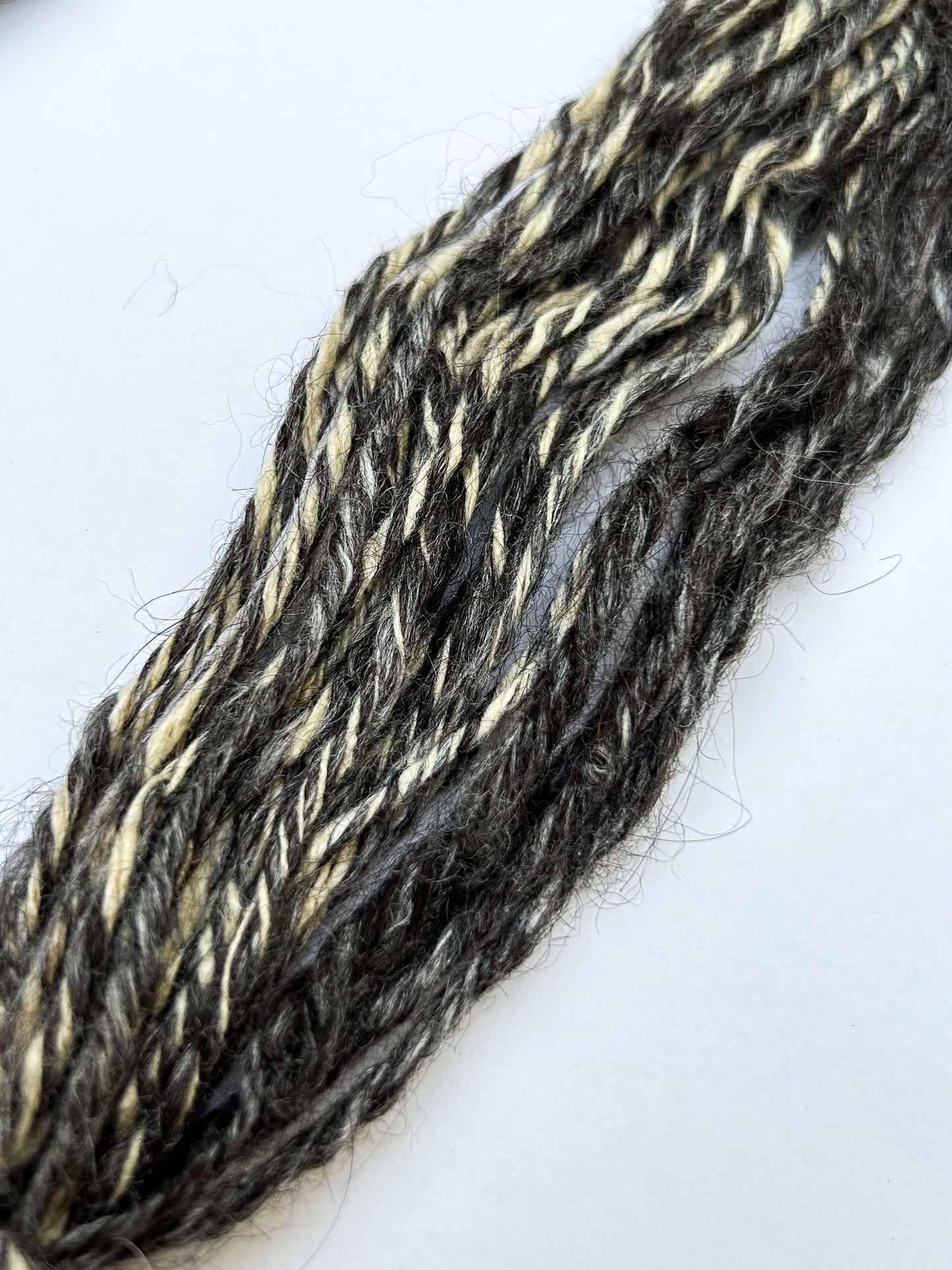 Handspun Navajo (chain) plied Tussah Silk and Alpaca Sampler Skein ☆ 22g 3ply Yarn