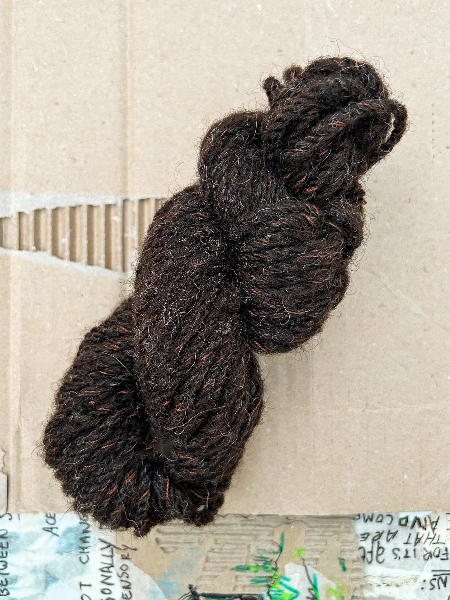 Handspun Navajo (chain) plied Shetland Wool and Italian Silks Sampler Skein ☆ 30g 6ply Yarn