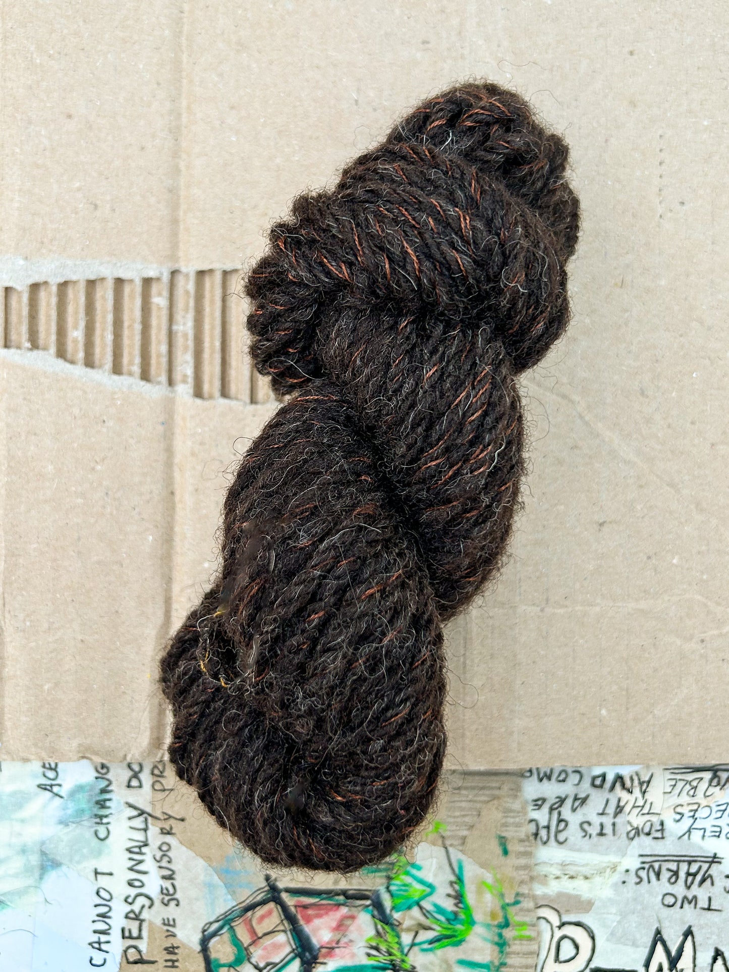 Handspun Navajo (chain) plied Shetland Wool and Italian Silks Sampler Skein ☆ 30g 6ply Yarn