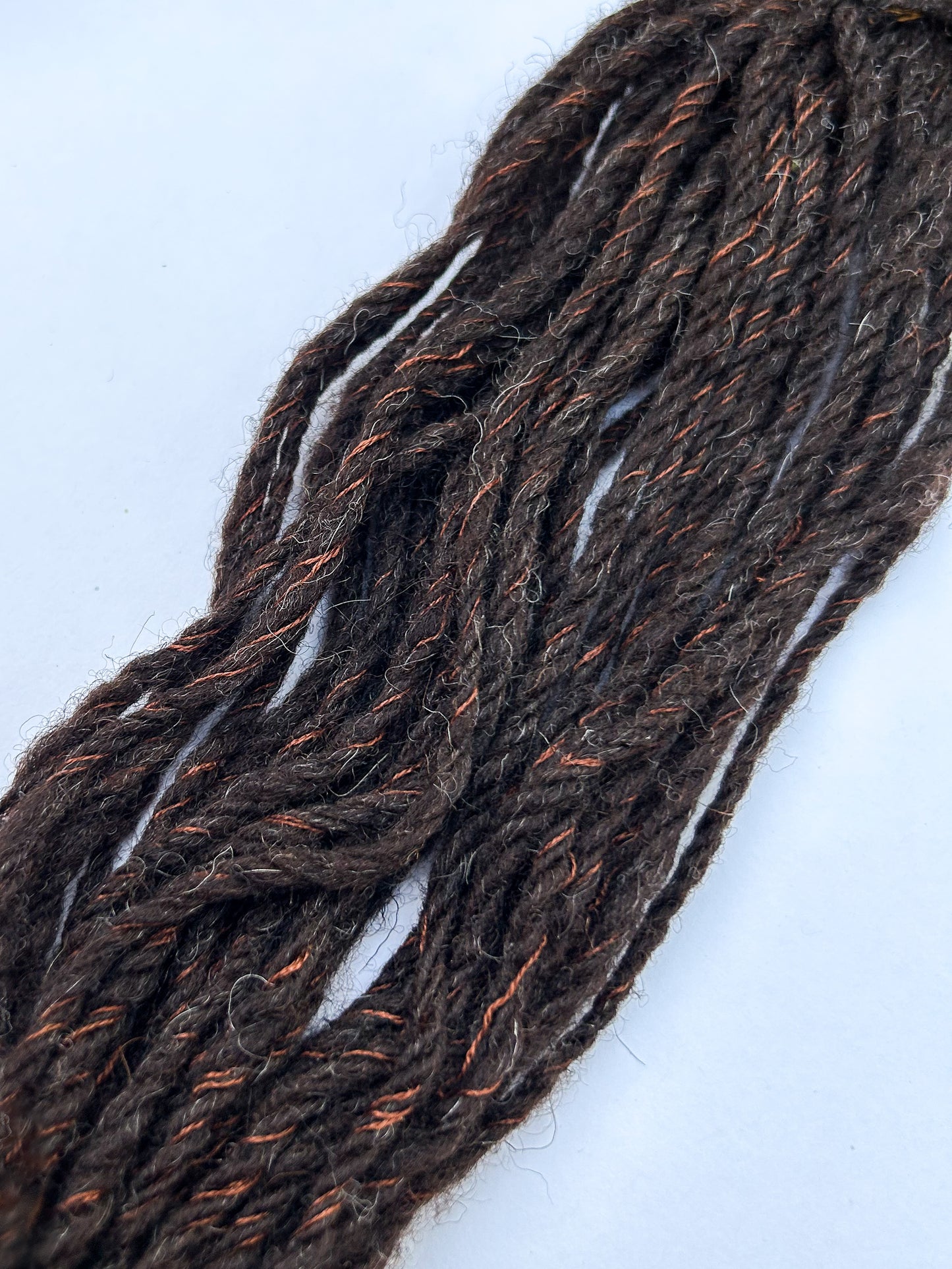 Handspun Navajo (chain) plied Shetland Wool and Italian Silks Sampler Skein ☆ 30g 6ply Yarn