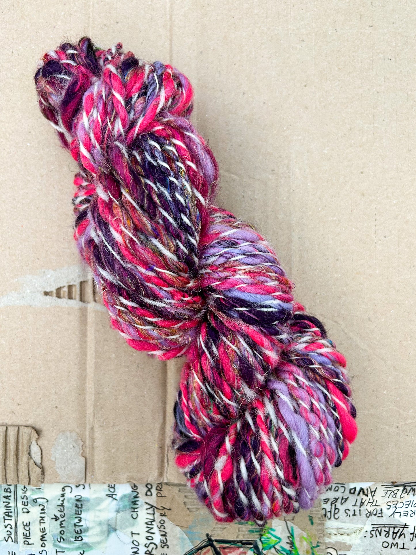 Handspun Merino and Sari Silk Spiral Skein ☆ 80g 2ply Yarn