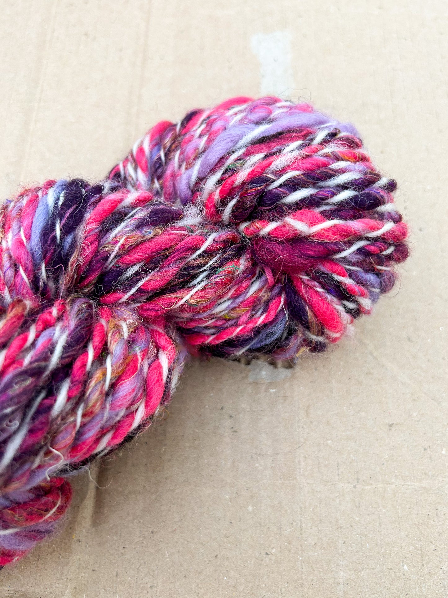 Handspun Merino and Sari Silk Spiral Skein ☆ 80g 2ply Yarn