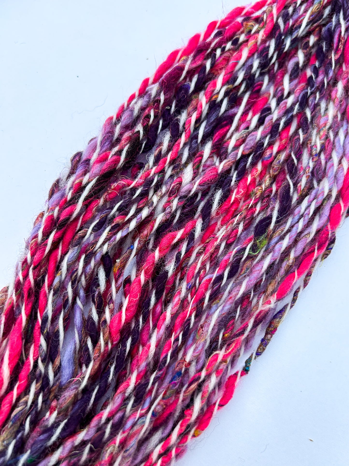 Handspun Merino and Sari Silk Spiral Skein ☆ 80g 2ply Yarn