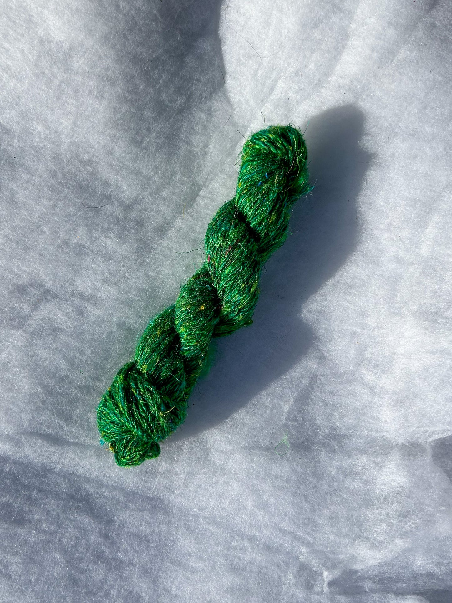 Handspun Navajo (chain) plied 100% Sari Silk Sampler Skein ☆ 13g 3ply Yarn