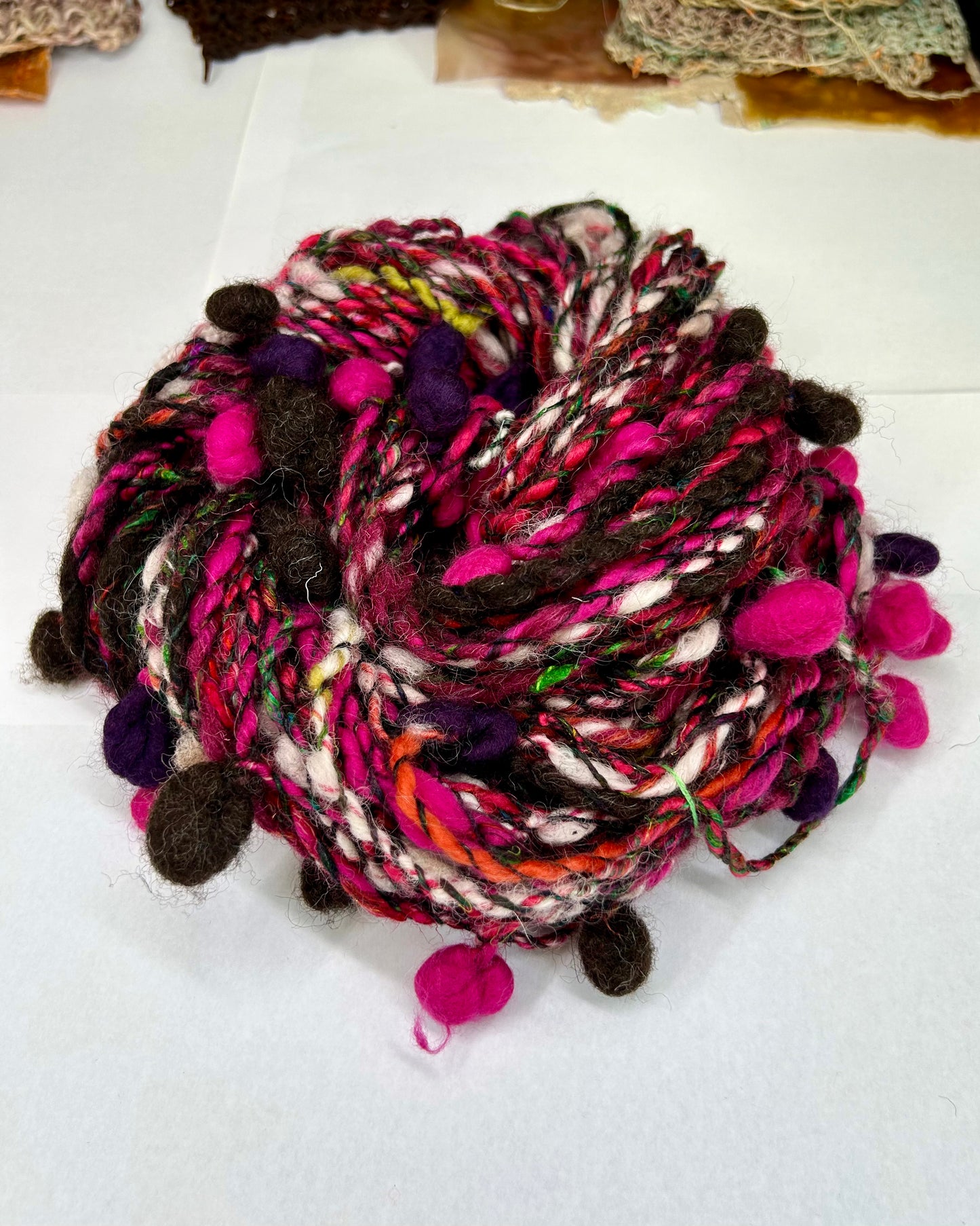 'Dogwood Berry': merino, wensleydale, sari silk and shetland 2ply yarn (100g)